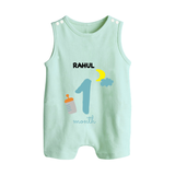 Celebrate Your Baby's First Month With Our Uniquely Customized Baby Romper Suit, Designed For Precious Moments - MINT GREEN - 0 - 5 Months Old (Chest 18")