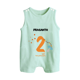 Celebrate Your Baby's Second Month With Our Uniquely Customized Baby Romper Suit, Designed For Precious Moments - MINT GREEN - 0 - 5 Months Old (Chest 18")