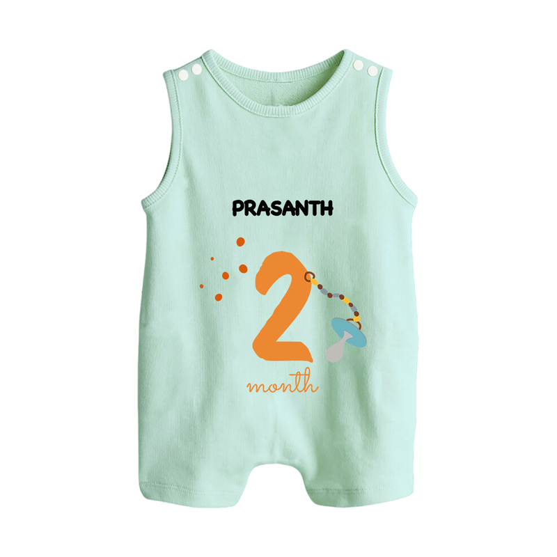 Celebrate Your Baby's Second Month With Our Uniquely Customized Baby Romper Suit, Designed For Precious Moments - MINT GREEN - 0 - 5 Months Old (Chest 18")