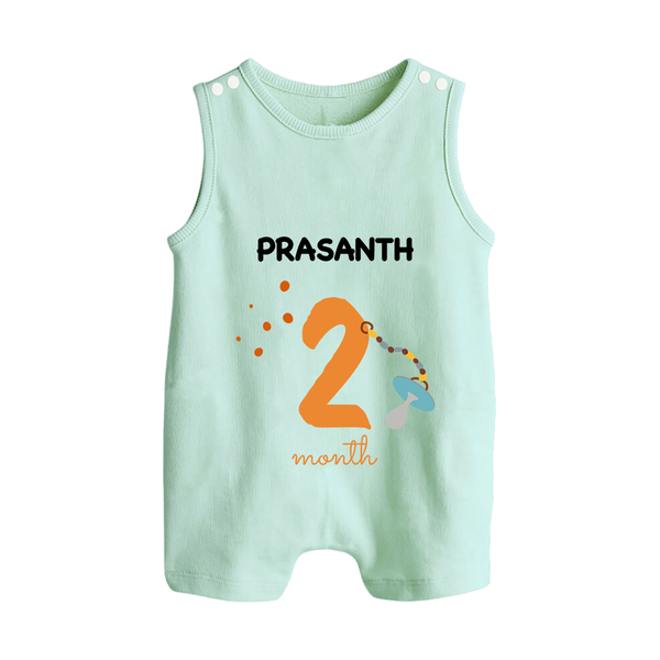 2 Month Old Baby Clothing | Custom Romper Suit/ Sleeveless Romper Design | Ideal for Gifting - MINT GREEN - 0 - 5 Months Old (Chest 18")