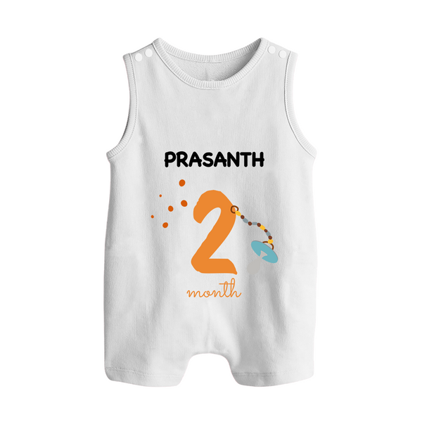 2 Month Old Baby Clothing | Custom Romper Suit/ Sleeveless Romper Design | Ideal for Gifting - WHITE - 0 - 5 Months Old (Chest 18")