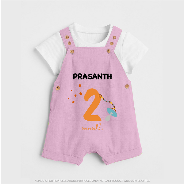 2 Month Old Baby Clothing | Custom Dungaree Set Design | Ideal for Gifting - BABY PINK - 0 - 5 Months Old (Chest 18")