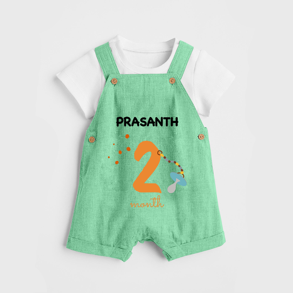 2 Month Old Baby Clothing | Custom Dungaree Set Design | Ideal for Gifting - GREEN - 0 - 5 Months Old (Chest 18")
