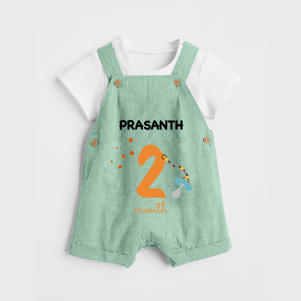 2 Month Old Baby Clothing | Custom Dungaree Set Design | Ideal for Gifting - MINT GREEN - 0 - 5 Months Old (Chest 18")