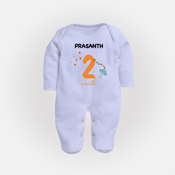 2 Month Old Baby Clothing | Custom Full Sleeve Bodysuit/ Sleep Suit/ Jumpsuit Design | Ideal for Gifting - BABY BLUE - New Born (Chest 7.5")