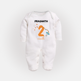 2 Month Old Baby Clothing | Custom Full Sleeve Bodysuit/ Sleep Suit/ Jumpsuit Design | Ideal for Gifting - WHITE - New Born (Chest 7.5")