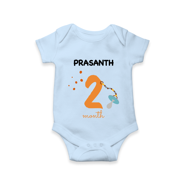 2 Month Old Baby Clothing | Custom Romper/Onesie Design | Ideal for Gifting - BABY BLUE - New Born (Chest 14")