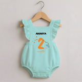 2 Month Old Baby Clothing | Custom Romper Frock Design | Ideal for Gifting - MINT GREEN - 0 - 3 Months Old (Chest 19")