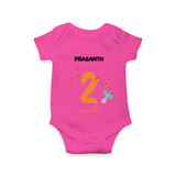 Celebrate Your Baby's Second Month With Our Uniquely Customized Baby Romper, Designed For Precious Moments - HOT PINK - 0 - 3 Months Old (Chest 16")