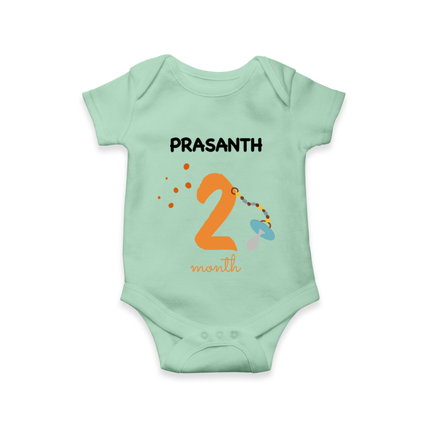 2 Month Old Baby Clothing | Custom Romper/Onesie Design | Ideal for Gifting - MINT GREEN - New Born (Chest 14")