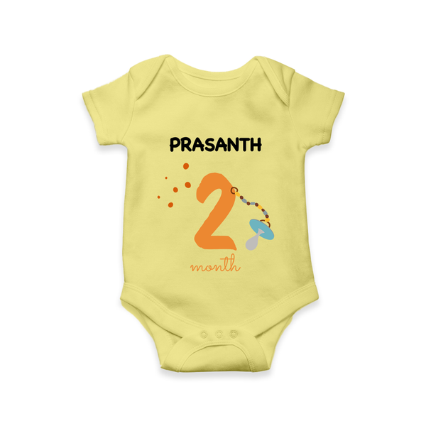 2 Month Old Baby Clothing | Custom Romper/Onesie Design | Ideal for Gifting - PASTEL YELLOW - New Born (Chest 14")