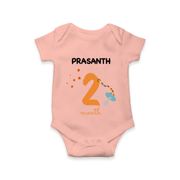 2 Month Old Baby Clothing | Custom Romper/Onesie Design | Ideal for Gifting - PEACH - New Born (Chest 14")