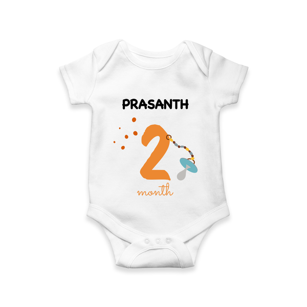 2 Month Old Baby Clothing | Custom Romper/Onesie Design | Ideal for Gifting - WHITE - New Born (Chest 14")