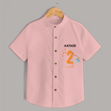 Celebrate The 2nd Month Birthday with Custom Shirt, Personalized with your Baby's name - PEACH - 0 - 6 Months Old (Chest 21")