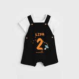 Celebrate The 2nd Month Birthday Custom Dungaree, Personalized with your Baby's name - BLACK - 0 - 5 Months Old (Chest 17")