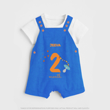 Celebrate Your Baby's Second Month With Our Uniquely Customized Baby Dungaree Set, Designed For Precious Moments - COBALT BLUE - 0 - 5 Months Old (Chest 18")