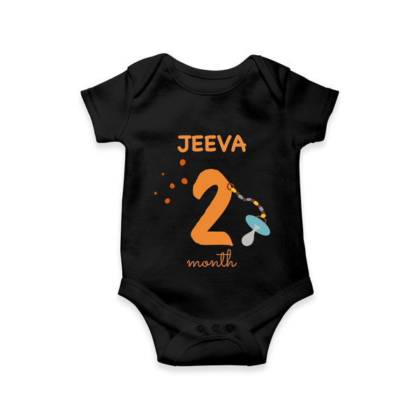 2 Month Old Baby Clothing | Custom Romper/Onesie Design | Ideal for Gifting - BLACK - New Born (Chest 14")