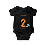 Celebrate Your Baby's Second Month With Our Uniquely Customized Baby Romper, Designed For Precious Moments - BLACK - 0 - 3 Months Old (Chest 16")