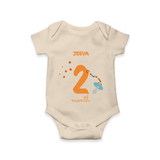 Celebrate Your Baby's Second Month With Our Uniquely Customized Baby Romper, Designed For Precious Moments - IVORY - 0 - 3 Months Old (Chest 16")