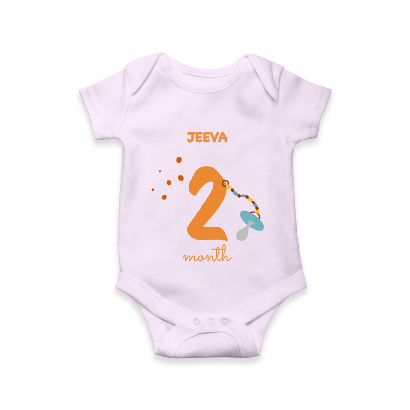 Celebrate Your Baby's Second Month With Our Uniquely Customized Baby Romper, Designed For Precious Moments - LILAC - 0 - 3 Months Old (Chest 16")