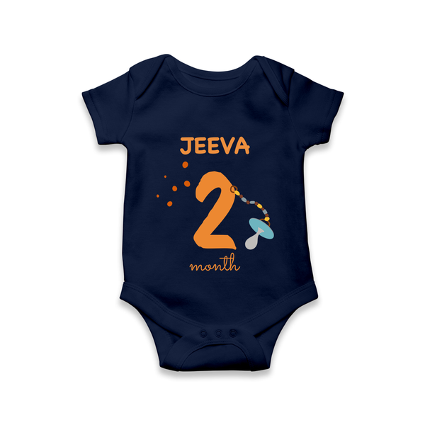 2 Month Old Baby Clothing | Custom Romper/Onesie Design | Ideal for Gifting - NAVY BLUE - New Born (Chest 14")
