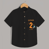 Celebrate The 2nd Month Birthday with Custom Shirt, Personalized with your Baby's name - BLACK - 0 - 6 Months Old (Chest 21")