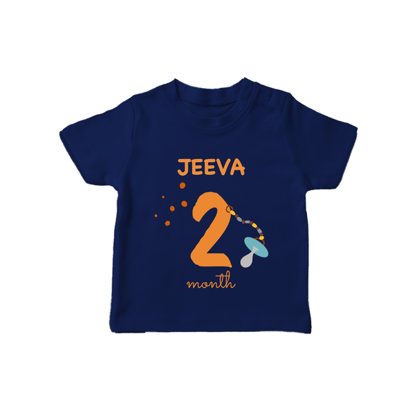 2 Month Old Baby Clothing | Custom T-Shirt Design | Ideal for Gifting - NAVY BLUE - 0-5 Months Old (Chest 17")