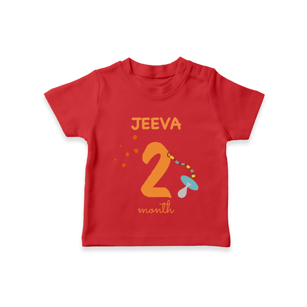 2 Month Old Baby Clothing | Custom T-Shirt Design | Ideal for Gifting - RED - 0-5 Months Old (Chest 17")
