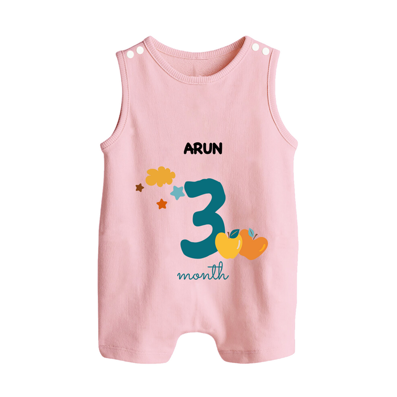 Celebrate Your Baby's Third Month With Our Uniquely Customized Baby Romper Suit, Designed For Precious Moments - BABY PINK - 0 - 5 Months Old (Chest 18")