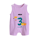 Celebrate Your Baby's Third Month With Our Uniquely Customized Baby Romper Suit, Designed For Precious Moments - LILAC - 0 - 5 Months Old (Chest 18")