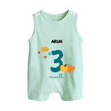 Celebrate Your Baby's Third Month With Our Uniquely Customized Baby Romper Suit, Designed For Precious Moments - MINT GREEN - 0 - 5 Months Old (Chest 18")