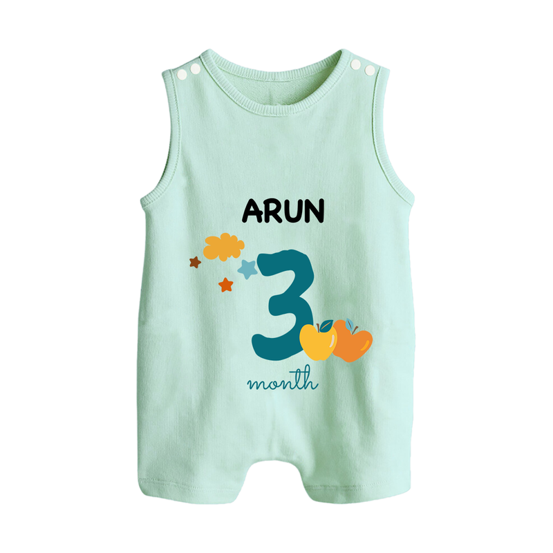 3 Month Old Baby Clothing | Custom Romper Suit/ Sleeveless Romper Design | Ideal for Gifting - MINT GREEN - 0 - 5 Months Old (Chest 18")
