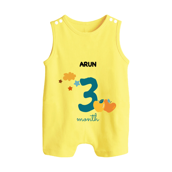 Celebrate Your Baby's Third Month With Our Uniquely Customized Baby Romper Suit, Designed For Precious Moments - PASTEL YELLOW - 0 - 5 Months Old (Chest 18")