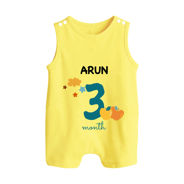 3 Month Old Baby Clothing | Custom Romper Suit/ Sleeveless Romper Design | Ideal for Gifting - PASTEL YELLOW - 0 - 5 Months Old (Chest 18")