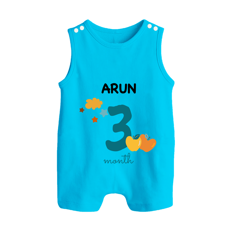 3 Month Old Baby Clothing | Custom Romper Suit/ Sleeveless Romper Design | Ideal for Gifting - SKY BLUE - 0 - 5 Months Old (Chest 18")