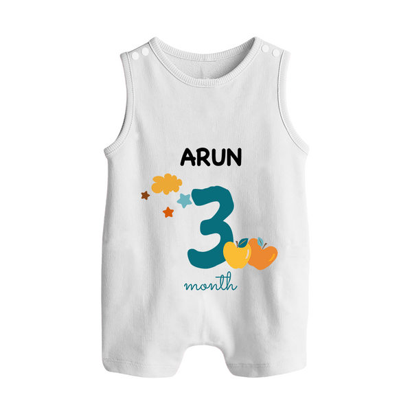 3 Month Old Baby Clothing | Custom Romper Suit/ Sleeveless Romper Design | Ideal for Gifting - WHITE - 0 - 5 Months Old (Chest 18")