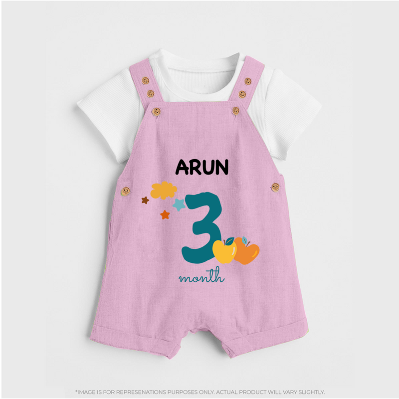 3 Month Old Baby Clothing | Custom Dungaree Set Design | Ideal for Gifting - BABY PINK - 0 - 5 Months Old (Chest 18")