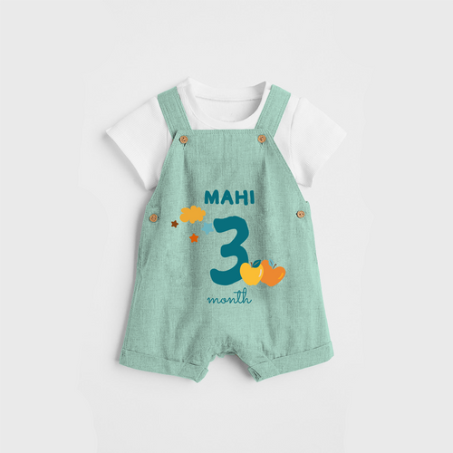 Celebrate The 3rd Month Birthday Custom Dungaree, Personalized with your Baby's name