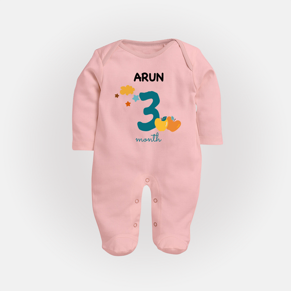 3 Month Old Baby Clothing | Custom Full Sleeve Bodysuit/ Sleep Suit/ Jumpsuit Design | Ideal for Gifting - BABY PINK - New Born (Chest 7.5")