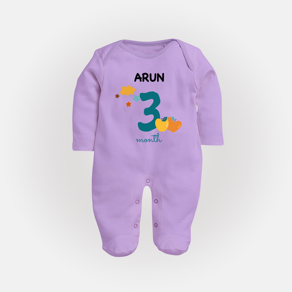 3 Month Old Baby Clothing | Custom Full Sleeve Bodysuit/ Sleep Suit/ Jumpsuit Design | Ideal for Gifting - LILAC - New Born (Chest 7.5")