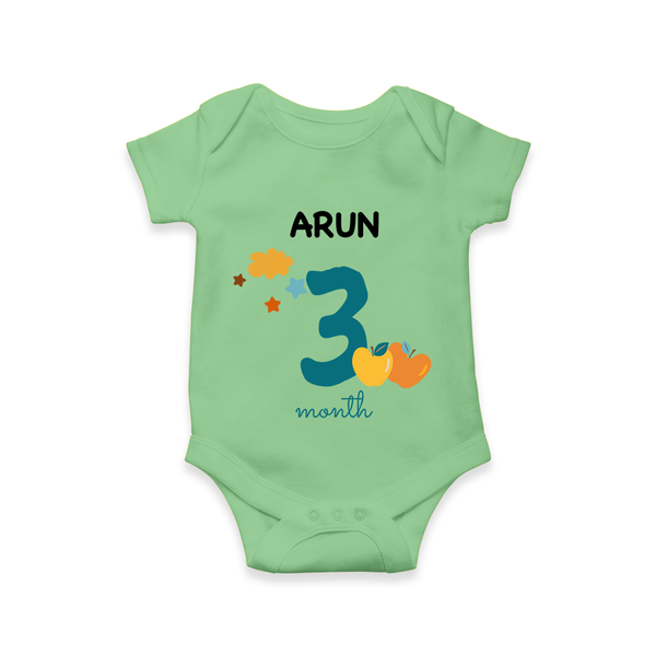 3 Month Old Baby Clothing | Custom Romper/Onesie Design | Ideal for Gifting - GREEN - New Born (Chest 14")