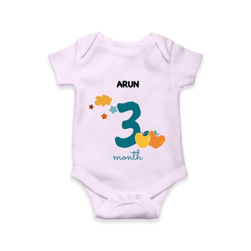 Celebrate Your Baby's Third Month With Our Uniquely Customized Baby Romper, Designed For Precious Moments - LILAC - 0 - 3 Months Old (Chest 16")