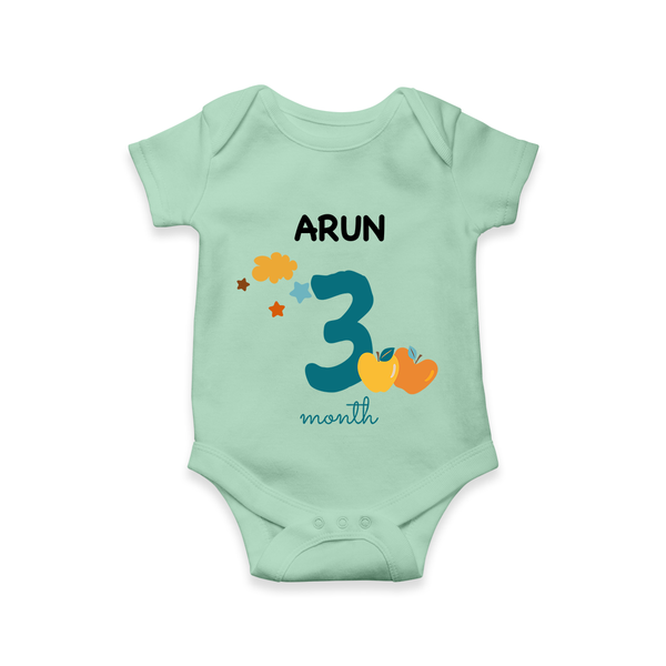 3 Month Old Baby Clothing | Custom Romper/Onesie Design | Ideal for Gifting - MINT GREEN - New Born (Chest 14")