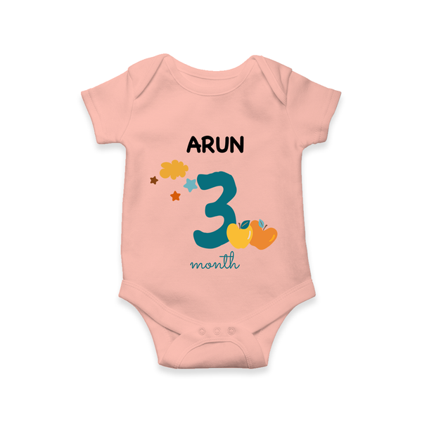 3 Month Old Baby Clothing | Custom Romper/Onesie Design | Ideal for Gifting - PEACH - New Born (Chest 14")