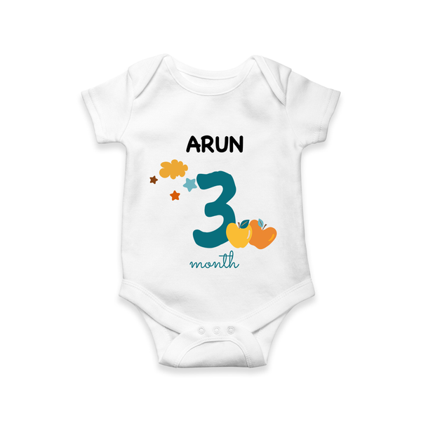 3 Month Old Baby Clothing | Custom Romper/Onesie Design | Ideal for Gifting - WHITE - New Born (Chest 14")