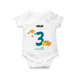 Celebrate Your Baby's Third Month With Our Uniquely Customized Baby Romper, Designed For Precious Moments - WHITE - 0 - 3 Months Old (Chest 16")