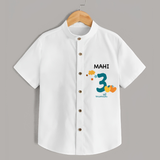 Celebrate The 3rd Month Birthday with Custom Shirt, Personalized with your Baby's name - WHITE - 0 - 6 Months Old (Chest 21")