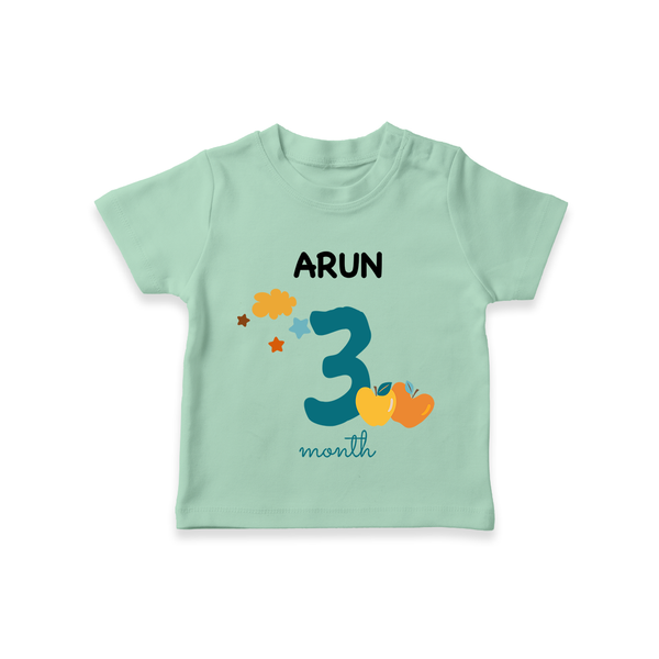 3 Month Old Baby Clothing | Custom T-Shirt Design | Ideal for Gifting - MINT GREEN - 0-5 Months Old (Chest 17")