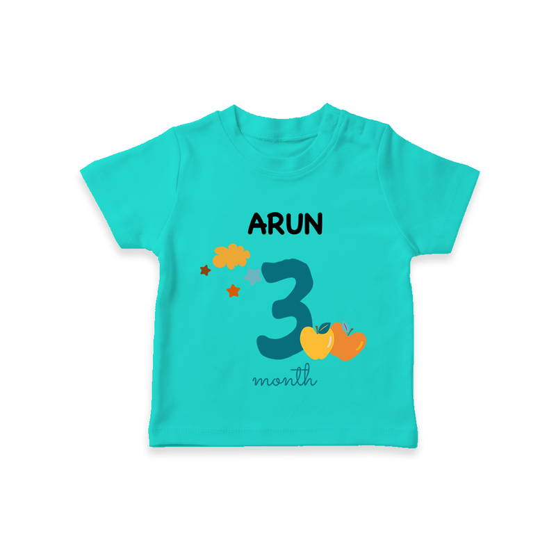 3 Month Old Baby Clothing | Custom T-Shirt Design | Ideal for Gifting - TEAL - 0-5 Months Old (Chest 17")