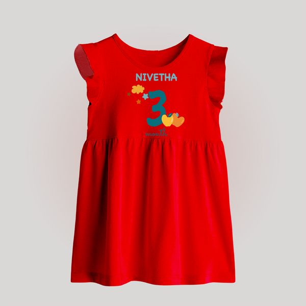 3 Month Old Baby Clothing | Custom Baby Frock Design | Ideal for Gifting - RED - 0 - 3 Months Old (Chest 17")